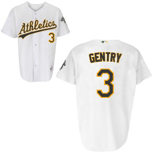 Craig Gentry #3 Youth Baseball Jersey-Oakland Athletics Authentic Home White Cool Base MLB Jersey